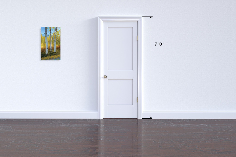 Autumn aspens with sunlight shining through