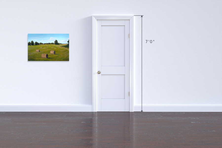 Hay bales on a freshly cut field