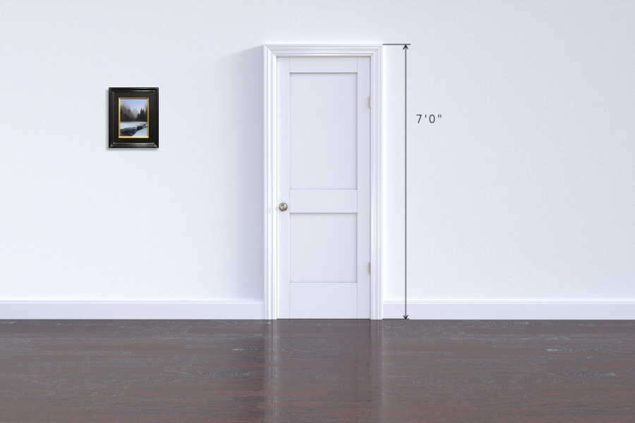 Winter landscape with stream running through