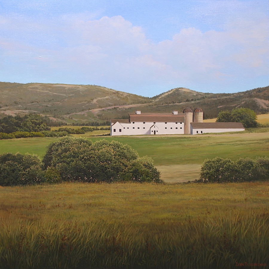 McPolin barn in Park City Utah in the open field with hills in the background