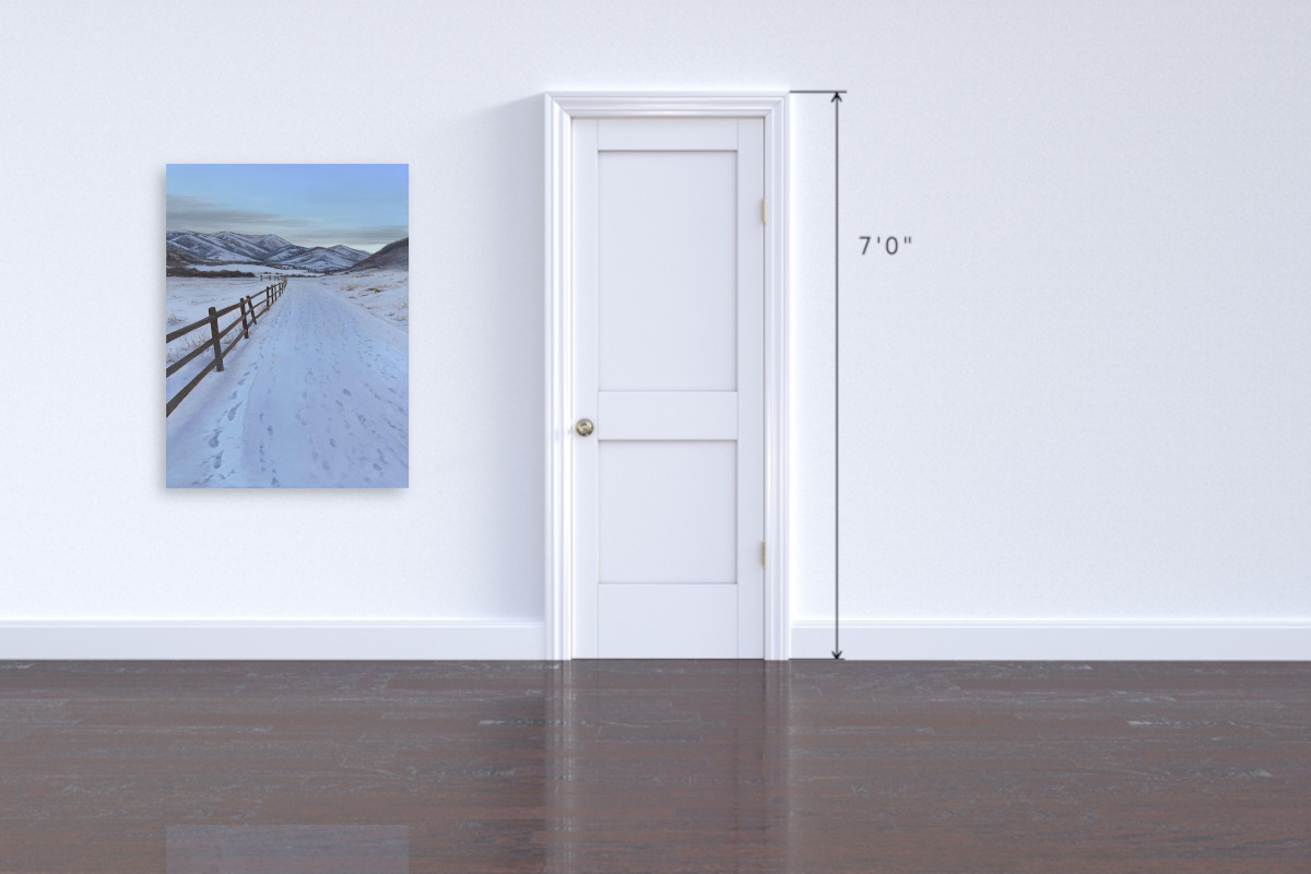 snowy road with fence